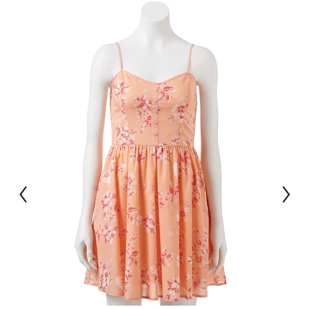 NWOT Floral Peachy Pink Dress